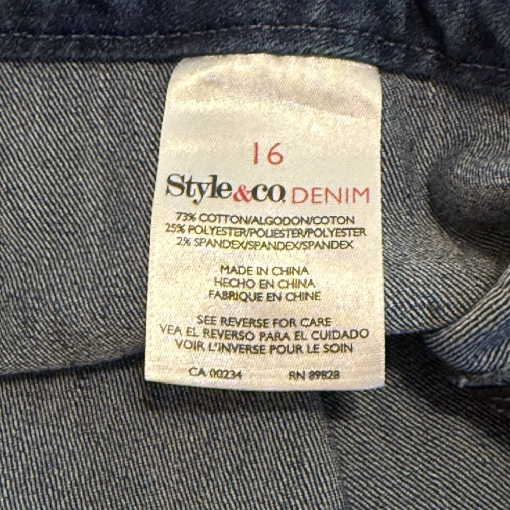 Style & Co Womens‎ 16 Denim Skirt Front Zip Pockets Cottagecore Boho Festival - Picture 6 of 7